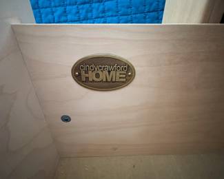 R6 - $100 PAIR of Cindy Crawford Home Large Nightstands. Measures 30" wide x 16.75" deep x 29.25" tall. Both have significant wear on the tops but the drawers all slide. 