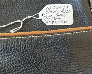 R50 - $30. Vintage Dooney & Bourke Pebble Grain Leather Crossbody Purse. Measures 8.5" x 8.25".  Clean inside. 