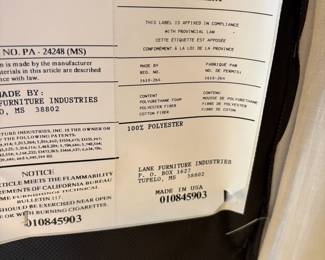 R96 - $150. Lane Furniture, Microfiber, Tan Double Seat Recliner. 5ft wide