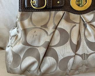 R51 - $25. Y2K Coach Signature Canvas Hobo Bag. 