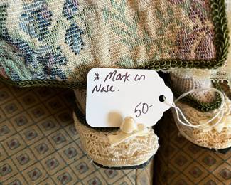 R86 - $50. Patricia Loveless "Regina" Victorian "Black Creole" Porcelain Doll. 28" tall.  Has small mark on her nose. 