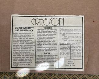 R4 - $30. Gregson Side Chair. Measures 36" wide x 31" deep x 30" tall. Cushion has a stain on the front of it. 