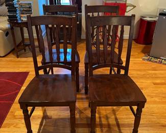 R91 - $25. Set of 4 Dining Chairs. One has a chunk missing off the front leg but it doesn't affect function. All could use tightening with an allen key. 