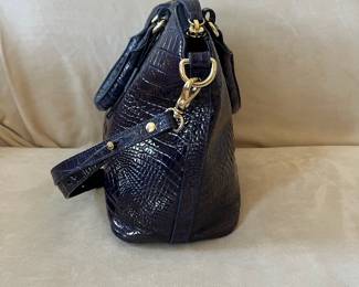 R49 - $85. Brahmin Duxbury Ultraviolet Ombre Melbourne Croc. Measures 12" wide x 5" deep x 10" tall. Handles are not damaged / peeling. 