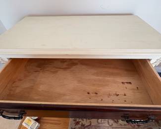 R12 - $125. Chest of Drawers / Dresser. Measures 40.25" x 20" deep x 50.25" tall. All drawers slide. Has been used in a dining room for extra linen storage. 