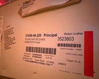 R1 - $350 Each. *2 Available* Haverty's Motion Leather Reclining Sofa. 3 seats - both ends are recliners. Moves in 5 Pieces. Assembled it is 113" long x 38" deep x 38" tall. Floor to Seat is 18.5".  These are located on the 3rd floor. YOU NEED 2 STRONG PEOPLE to move!