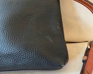 R50 - $30. Vintage Dooney & Bourke Pebble Grain Leather Crossbody Purse. Measures 8.5" x 8.25".  Clean inside. 