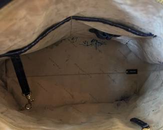 R49 - $85. Brahmin Duxbury Ultraviolet Ombre Melbourne Croc. Measures 12" wide x 5" deep x 10" tall. Handles are not damaged / peeling. 