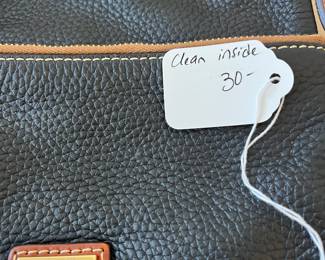 R50 - $30. Vintage Dooney & Bourke Pebble Grain Leather Crossbody Purse. Measures 8.5" x 8.25".  Clean inside. 