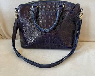 R49 - $85. Brahmin Duxbury Ultraviolet Ombre Melbourne Croc. Measures 12" wide x 5" deep x 10" tall. Handles are not damaged / peeling. 
