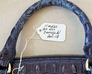 R49 - $85. Brahmin Duxbury Ultraviolet Ombre Melbourne Croc. Measures 12" wide x 5" deep x 10" tall. Handles are not damaged / peeling. 