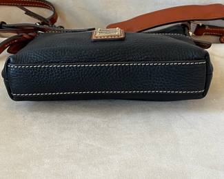 R50 - $30. Vintage Dooney & Bourke Pebble Grain Leather Crossbody Purse. Measures 8.5" x 8.25".  Clean inside. 