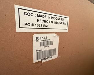 R12 - $125. Chest of Drawers / Dresser. Measures 40.25" x 20" deep x 50.25" tall. All drawers slide. Has been used in a dining room for extra linen storage. 