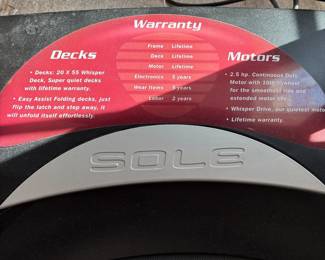 R98 - $150. Reliable Sole F80 treadmill. Has a clear console with incline and speed controls. Pulse grip feature for heart rate monitoring. Message board provides helpful info during workouts.  Has some wear and flaws, see photos. Please bring help to move!