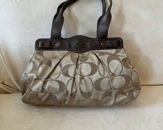 R51 - $25. Y2K Coach Signature Canvas Hobo Bag. 