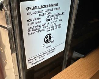 R13 - $50. GE Wine Fridge. Measures 19" x 21" x 32.5" tall. 