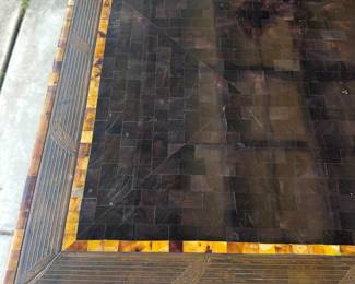 R82 - $50. Entry Table. Needs minor repair. Top needs screwed together and maybe some glue. Measures 60" x 20" x 34.5" tall. 