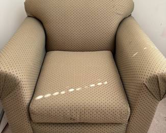 R4 - $30. Gregson Side Chair. Measures 36" wide x 31" deep x 30" tall. Cushion has a stain on the front of it. 