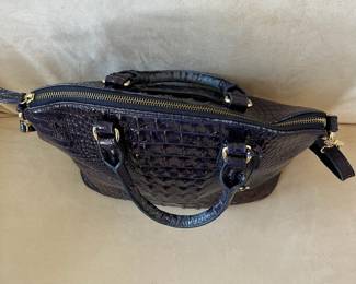 R49 - $85. Brahmin Duxbury Ultraviolet Ombre Melbourne Croc. Measures 12" wide x 5" deep x 10" tall. Handles are not damaged / peeling. 