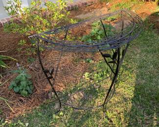 Glass top accent iron table