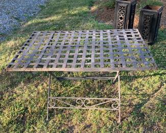 Folding metal table