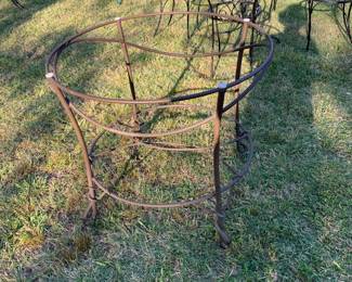 Heavy iron glass top table