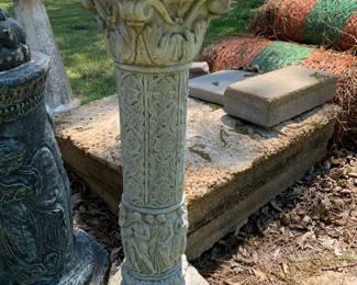 Concrete stands and statues