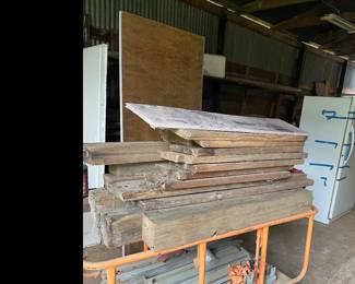 Various lumber and bldg materials, carts….