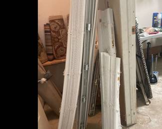 Wood window blinds, several sizes. 