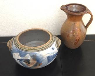 Pottery Bowl And Pitcher
