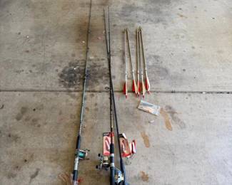 3 Fishing Poles  Arrows