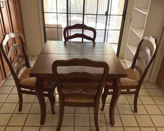 Wooden French Farm Dining Table  4 Chairs