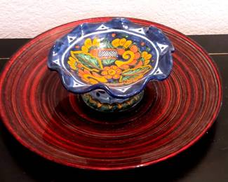 Small Talavera Bowl And Platter