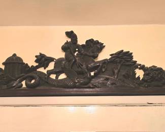 St. George & the Dragon carved frieze