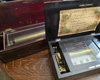 late 19th - early 20th century brass cylinder music boxes