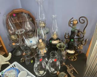 Antique oil lamps 