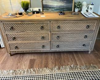Restoration Hardware Miraya Carved Wood Dresser