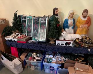 Vintage Christmas, plastic blow mold decor