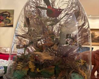 Victorian Era Style Diorama with Glass Dome