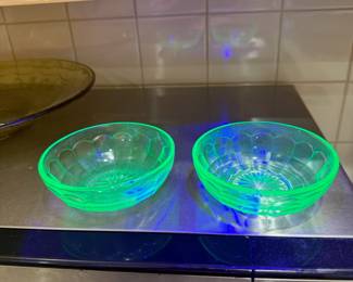 Uranium glass bowls