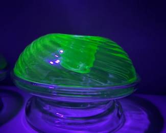 Unique Uranium glass candlestick holders 