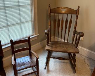 Wooden rocking chairs