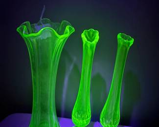 Uranium glass vases