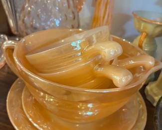 Peach Lustre glass dishes