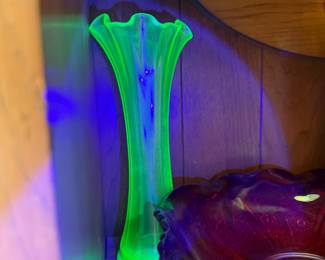 Uranium glass vase