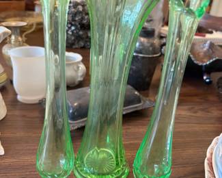 Uranium glass vases