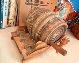 Large Coiled Pottery Basket Sculpture Books Glasses Artwork Display Shelf