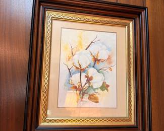 Framed Magnolia Floral Print in Ornate Wood Frame