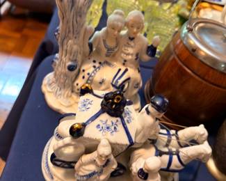 Delft Blue and White Porcelain Figurines Collection