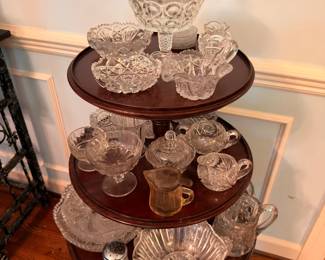 Tiered Display Stand with Cut Crystal Glass Collection